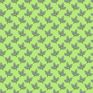 Hand drawn floral pattern vector design. Simple ornament with plant and leaf. Illustrazione stock