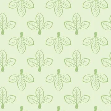 Hand drawn floral pattern vector design. Simple ornament with plant and leaf. Stock Illustration