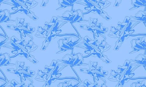 Hand drawn floral pattern vector design. Flower drawing simple ornament. Illustrazione stock