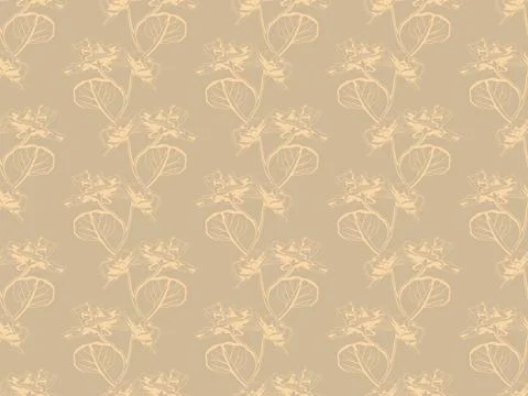Hand drawn floral pattern vector design. Flower drawing simple ornament. Illustrazione stock