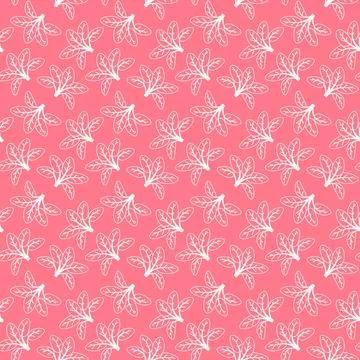 Hand drawn floral pattern vector design. Simple ornament with plant and leaf. Illustrazione stock