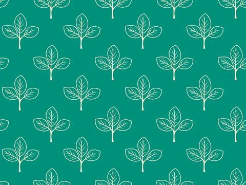 Hand drawn floral pattern vector design. Simple ornament with plant and leaf. イラスト素材