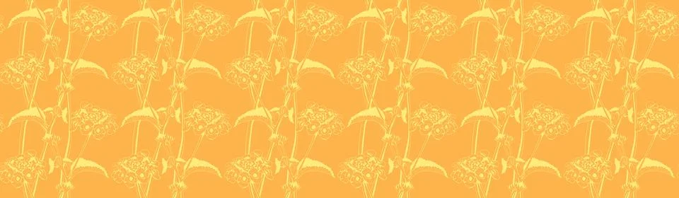 Hand drawn floral pattern vector design. Flower drawing simple ornament. Illustrazione stock