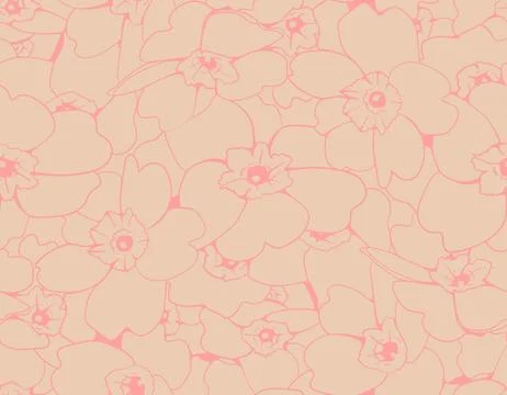 Hand drawn floral pattern vector design. Flower drawing simple ornament. イラスト素材