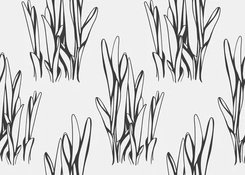 Hand drawn floral pattern vector design. Flower drawing simple ornament. イラスト素材