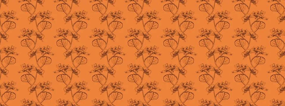 Hand drawn floral pattern vector design. Flower drawing simple ornament. Illustrazione stock