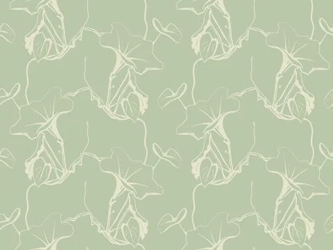 Hand drawn floral pattern vector design. Flower drawing simple ornament. Illustrazione stock