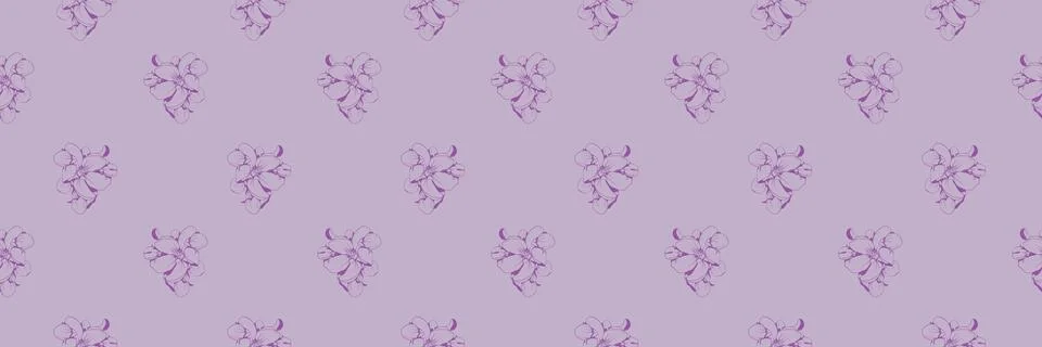 Hand drawn floral pattern vector design. Flower drawing simple ornament. イラスト素材