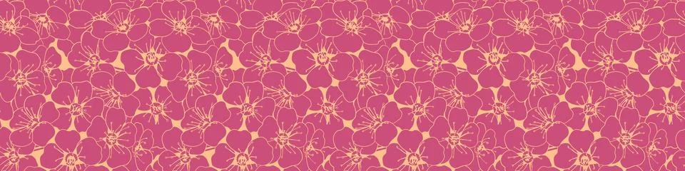 Hand drawn floral pattern vector design. Flower drawing simple ornament. イラスト素材