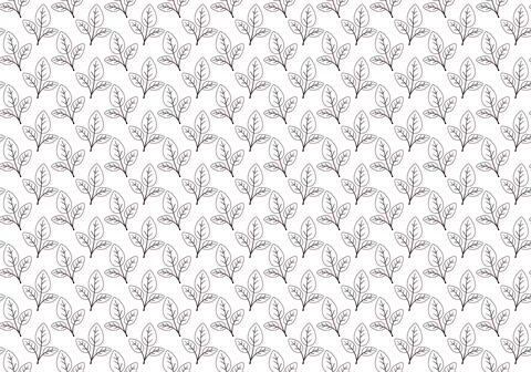 Hand drawn floral pattern vector design. Simple ornament with plant and leaf. Illustrazione stock