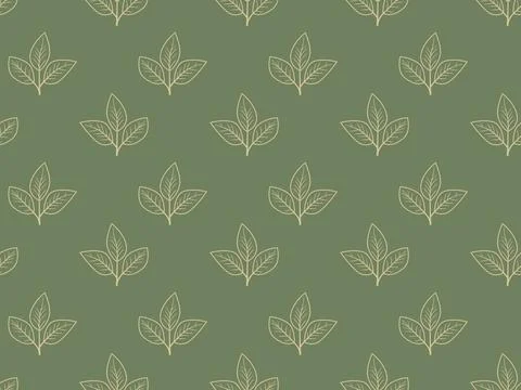 Hand drawn floral pattern vector design. Simple ornament with plant and leaf. 스톡 일러스트