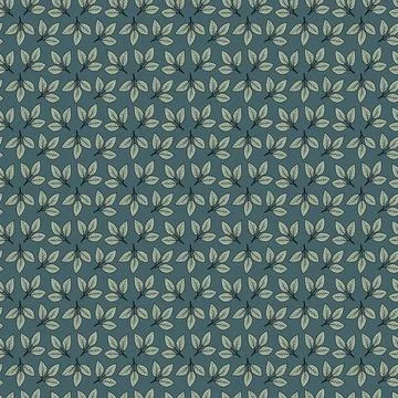 Hand drawn floral pattern vector design. Simple ornament with plant and leaf. Illustrazione stock