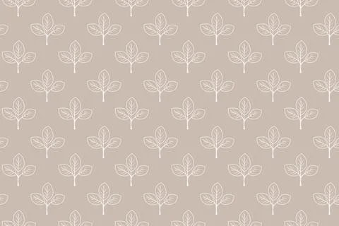 Hand drawn floral pattern vector design. Simple ornament with plant and leaf. Illustrazione stock