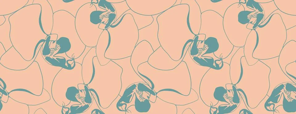 Hand drawn floral pattern vector design. Flower drawing simple ornament. Stock Illustration