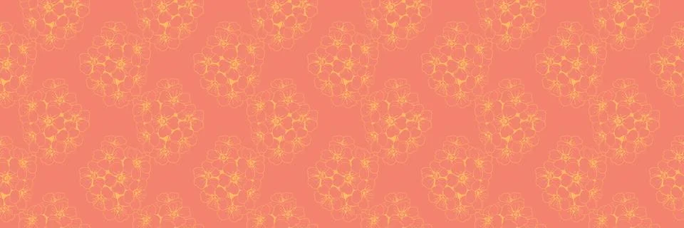 Hand drawn floral pattern vector design. Flower drawing simple ornament. Illustrazione stock