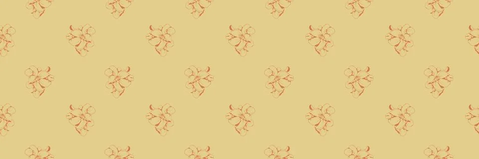 Hand drawn floral pattern vector design. Flower drawing simple ornament. Illustrazione stock