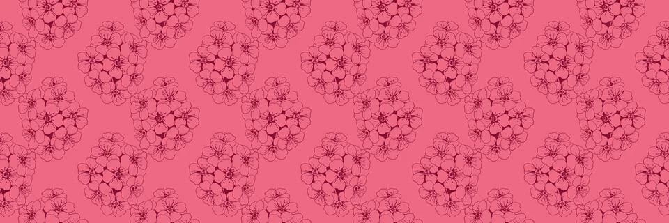 Hand drawn floral pattern vector design. Flower drawing simple ornament. Illustrazione stock