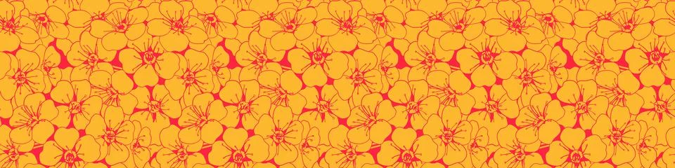 Hand drawn floral pattern vector design. Flower drawing simple ornament. イラスト素材