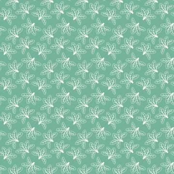 Hand drawn floral pattern vector design. Simple ornament with plant and leaf. Illustrazione stock