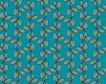 Hand drawn floral pattern vector design. Simple ornament with plant and leaf. イラスト素材