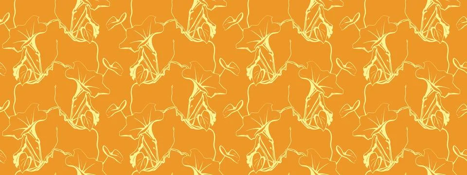 Hand drawn floral pattern vector design. Flower drawing simple ornament. Stock Illustration