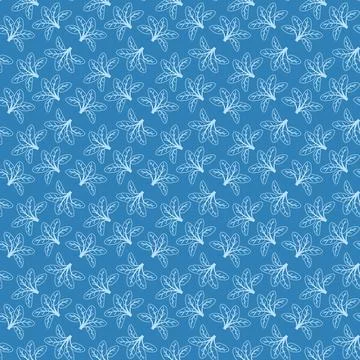 Hand drawn floral pattern vector design. Simple ornament with plant and leaf. Illustrazione stock