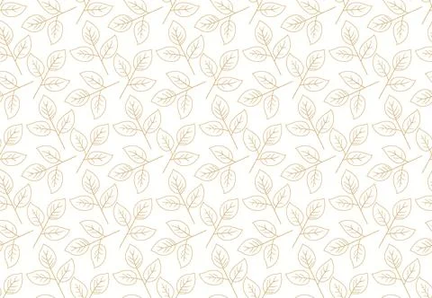 Hand drawn floral pattern vector design. Simple ornament with plant and leaf. Stock Illustration