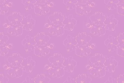 Hand drawn floral pattern vector design. Flower drawing simple ornament. Illustrazione stock