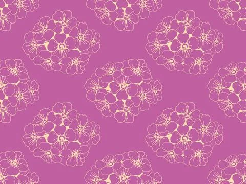 Hand drawn floral pattern vector design. Flower drawing simple ornament. Stockillustratie