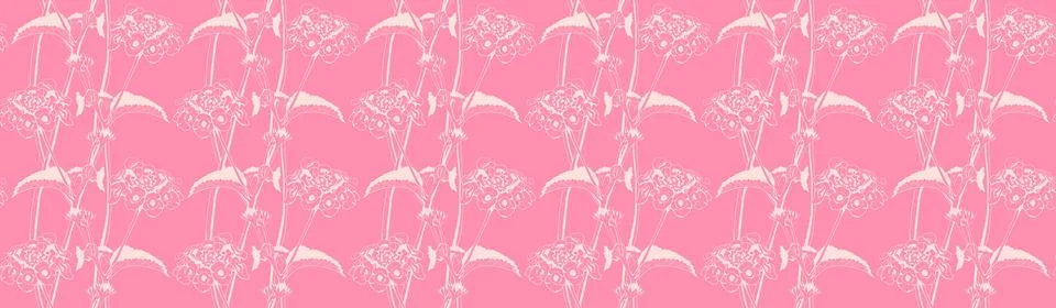 Hand drawn floral pattern vector design. Flower drawing simple ornament. イラスト素材