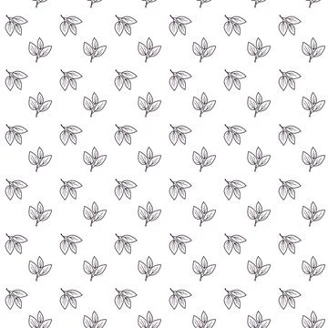 Hand drawn floral pattern vector design. Simple ornament with plant and leaf. Illustrazione stock