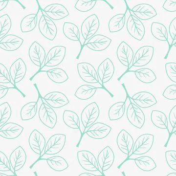Hand drawn floral pattern vector design. Simple ornament with plant and leaf. イラスト素材