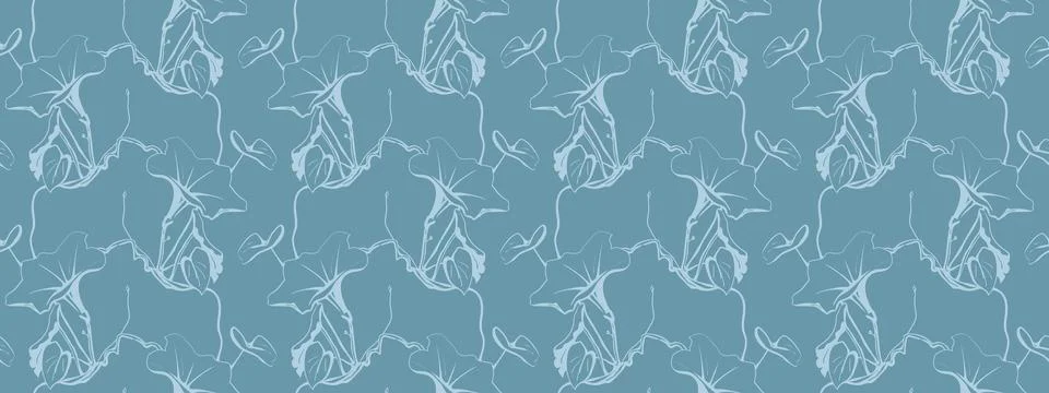 Hand drawn floral pattern vector design. Flower drawing simple ornament. Stock Illustration