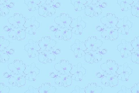 Hand drawn floral pattern vector design. Flower drawing simple ornament. Stock Illustration