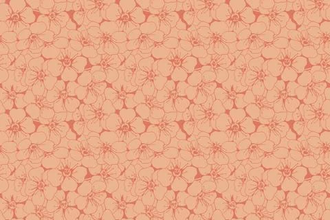 Hand drawn floral pattern vector design. Flower drawing simple ornament. Illustrazione stock