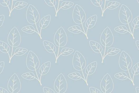 Hand drawn floral pattern vector design. Simple ornament with plant and leaf. イラスト素材