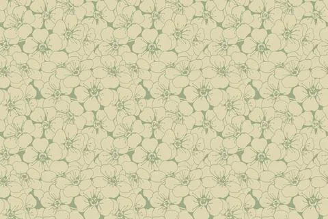 Hand drawn floral pattern vector design. Flower drawing simple ornament. Stock Illustration