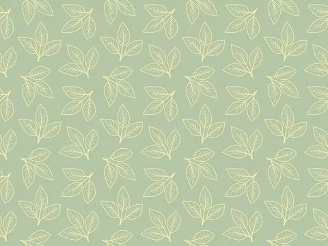 Hand drawn floral pattern vector design. Simple ornament with plant and leaf. イラスト素材