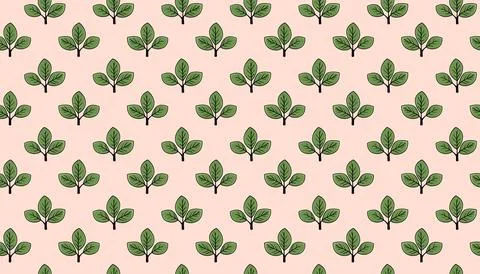 Hand drawn floral pattern vector design. Simple ornament with plant and leaf. イラスト素材