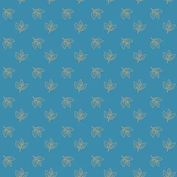 Hand drawn floral pattern vector design. Simple ornament with plant and leaf. Stock Illustration