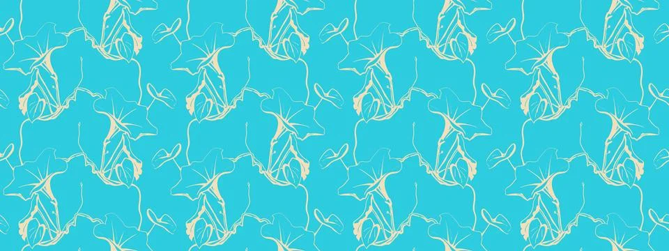 Hand drawn floral pattern vector design. Flower drawing simple ornament. 스톡 일러스트