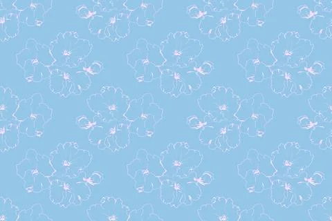 Hand drawn floral pattern vector design. Flower drawing simple ornament. Illustrazione stock