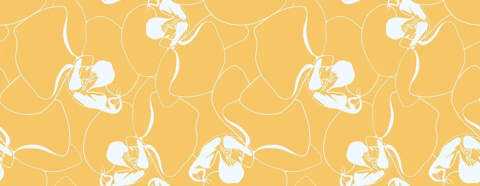 Hand drawn floral pattern vector design. Flower drawing simple ornament. Stock Illustration