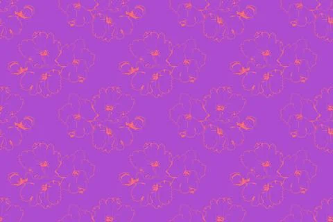 Hand drawn floral pattern vector design. Flower drawing simple ornament. Illustrazione stock