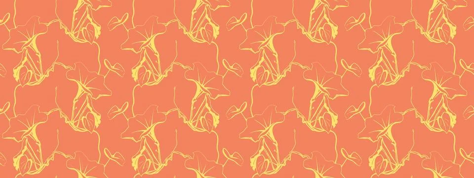 Hand drawn floral pattern vector design. Flower drawing simple ornament. 스톡 일러스트