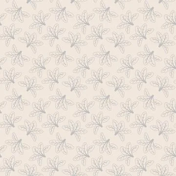 Hand drawn floral pattern vector design. Simple ornament with plant and leaf. Illustrazione stock