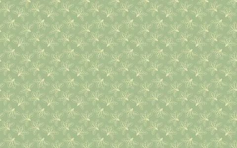 Hand drawn floral pattern vector design. Simple ornament with plant and leaf. Stock Illustration