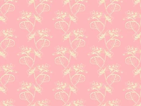 Hand drawn floral pattern vector design. Flower drawing simple ornament. Stock Illustration
