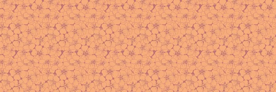 Hand drawn floral pattern vector design. Flower drawing simple ornament. Stock Illustration