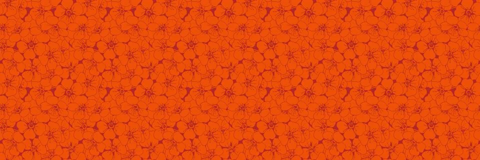 Hand drawn floral pattern vector design. Flower drawing simple ornament. イラスト素材